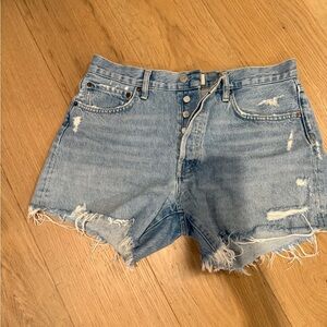 Agolde Blue High-Waisted Jean Shorts